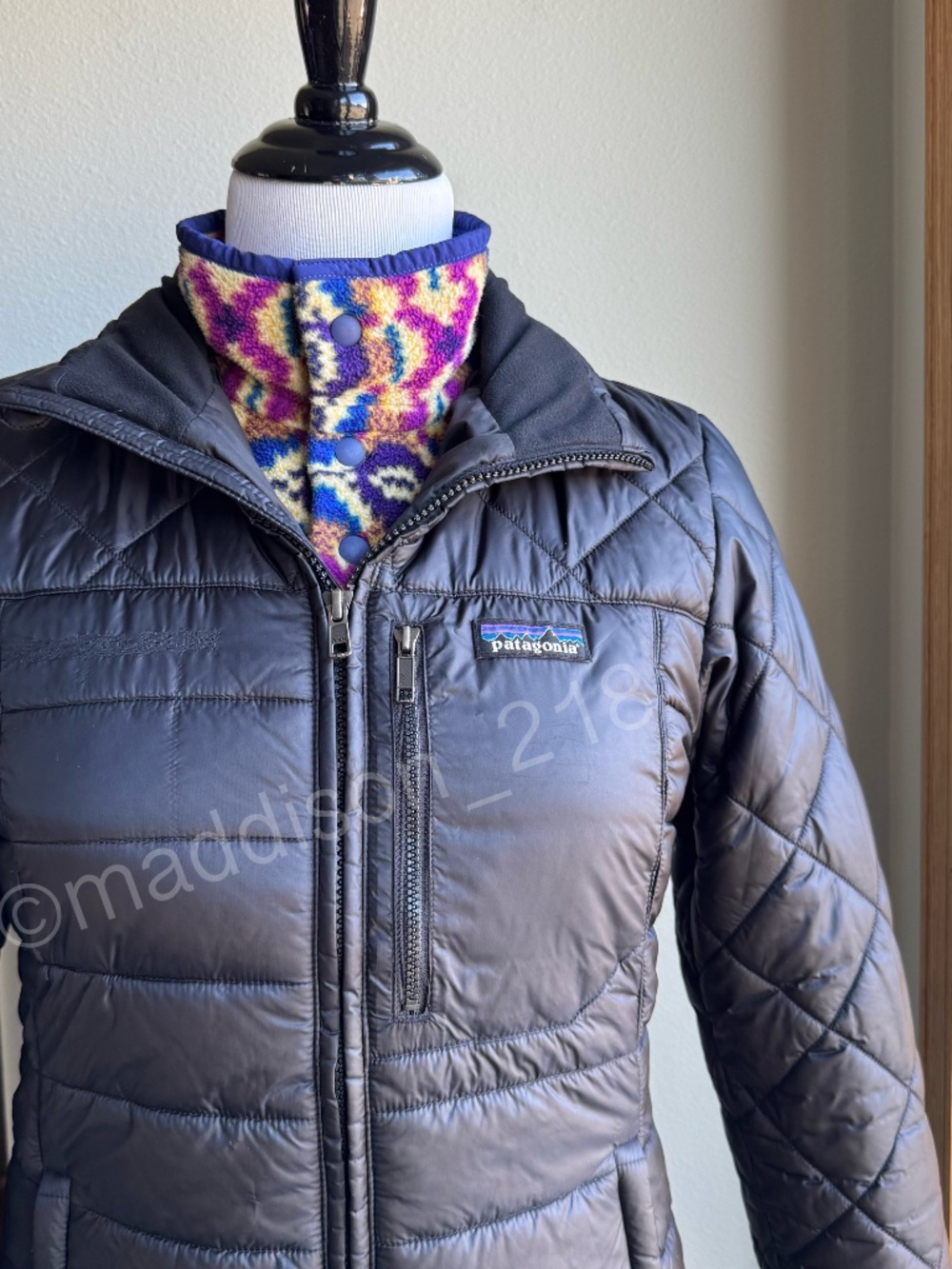 Patagonia Radalie Jacket Black Small Slim Fit Puffer Jacket Windproof S